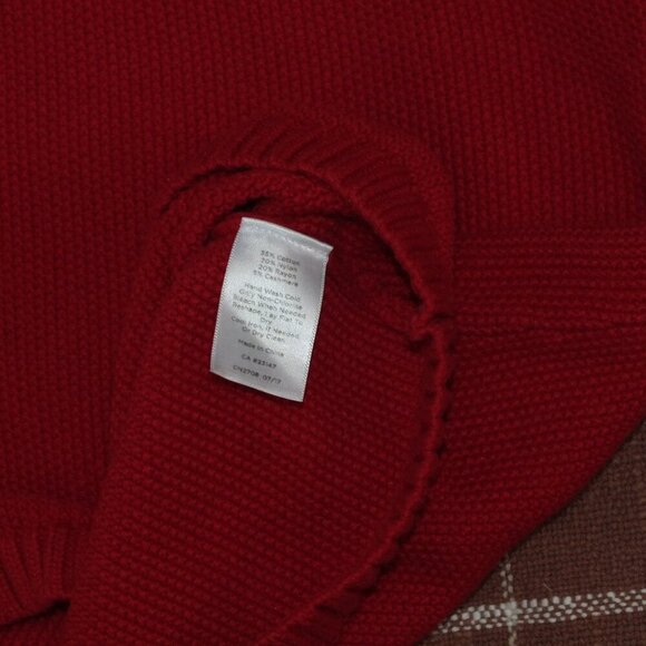 Talbots Red Cashmere Blend Fair Isle Boatneck Sweater Medium - Picture 6 of 10